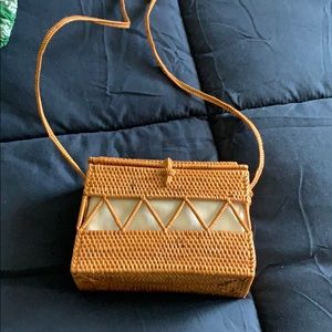 Urban outfitters straw rattan structures purse